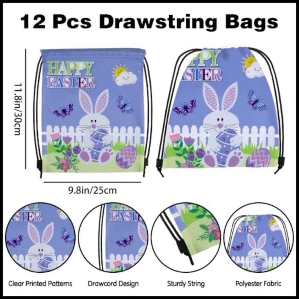 Purple Drawstring Backpack Polyester Sporty Gym T… - image 2
